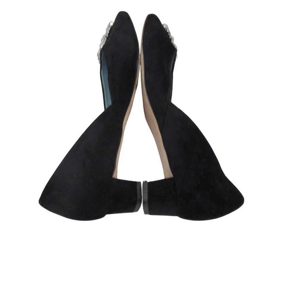 Frances Valentine McCall Black Velvet Crystal Embellished Shoes Sz 9B - Picture 7 of 8